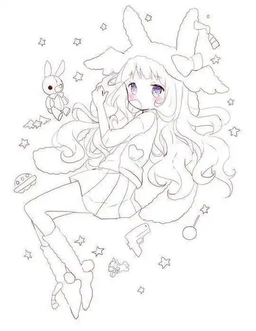 精品新手临摹漫画线稿图