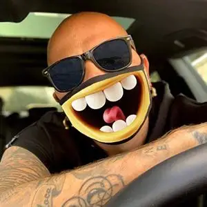 嘴巴笑容仿真人脸图案口罩面罩女男款搞笑可以显示表情的口罩搞怪