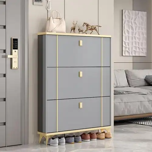 轻奢新款超薄翻板鞋柜多层入户门网红时尚家居黑科技窄边柜包邮