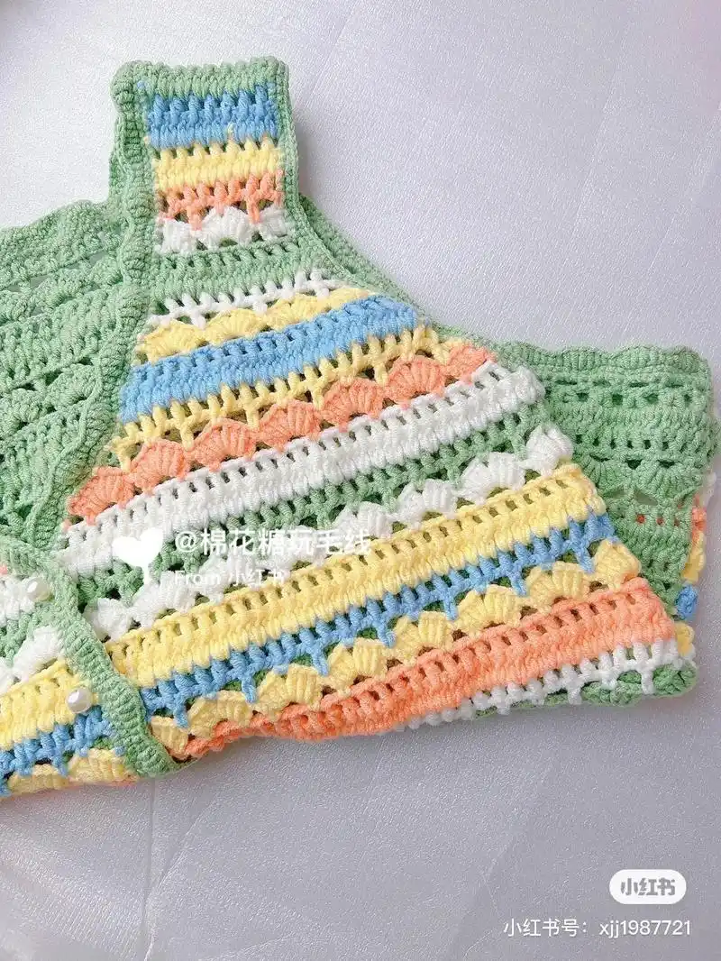 钩针图解 超级简单的春天外搭背心#有手就会系列 #简单易学 - 抖音