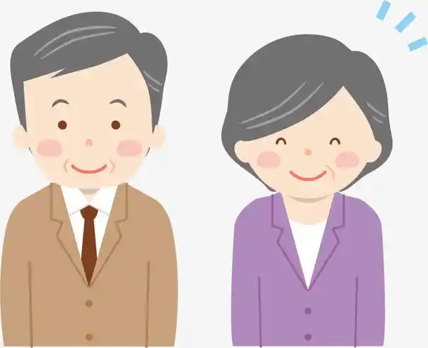 情人节卡通中年夫妻