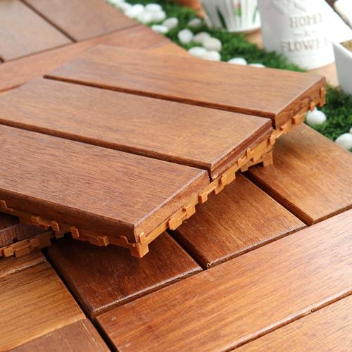 户外阳台防腐木实木拼接地板庭院露台菠萝格地面铺设diy 自拼防水 -