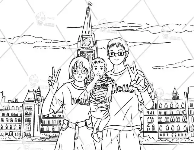 全家福系列之一家三口