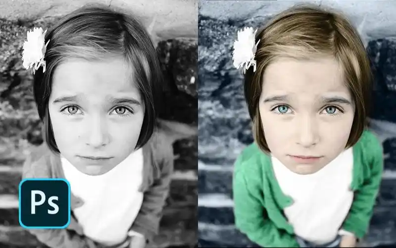 怎样把黑白照片变成彩色 | adobe photoshop tutorial retouch