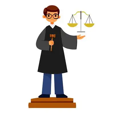 站立的法官卡通人物素材法官执法png素材