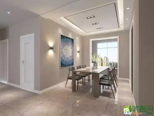 125平现代—白色大气简约_现代三室两厅一卫_装酷网装修效果图