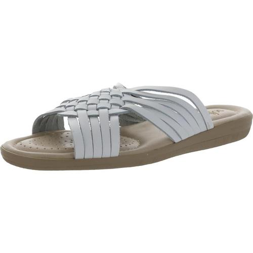 softspots女款白色凉鞋|womens aqua leather open toe huarache