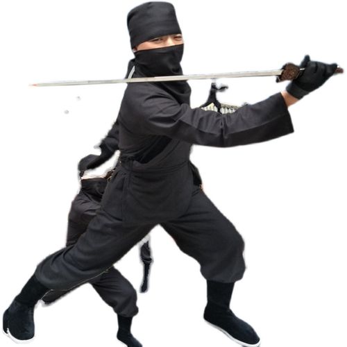 古装夜行衣男套装刺客古代黑色棉麻蒙面面人其他民族服装