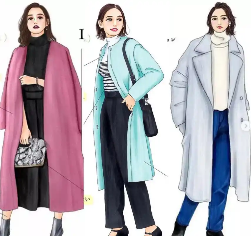 插画师手绘春日穿搭,每一套都是时髦又显气质,百搭实用又好看