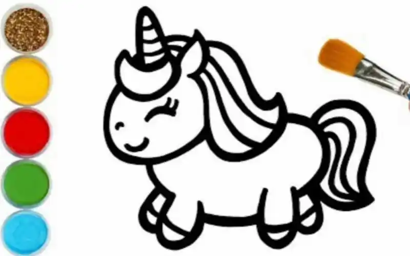 让我们一起来学习画一只可爱的小马简笔画.跟我一起画画吧.