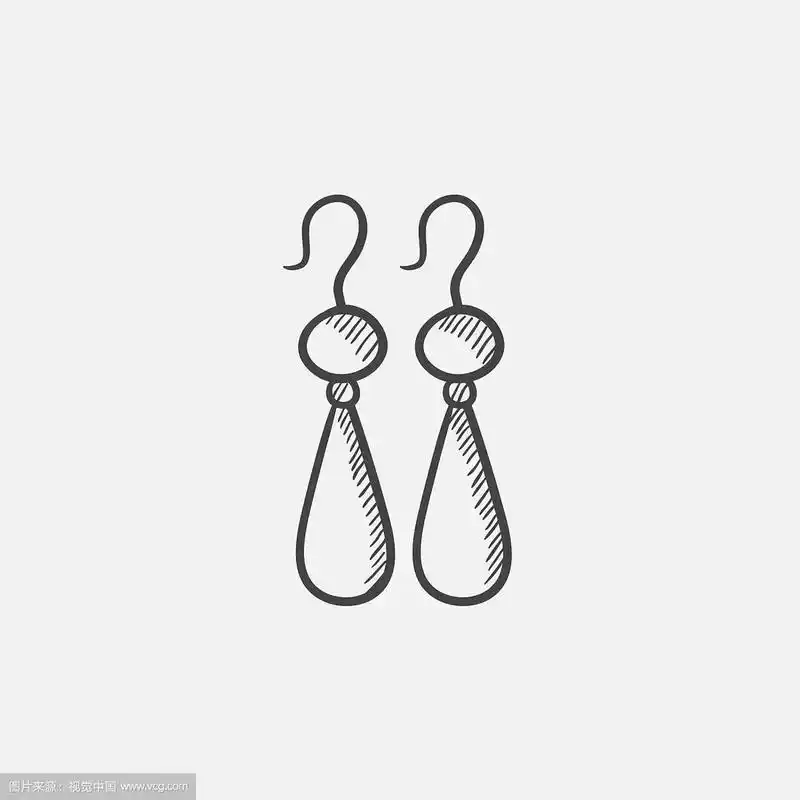 一对耳环素描图标