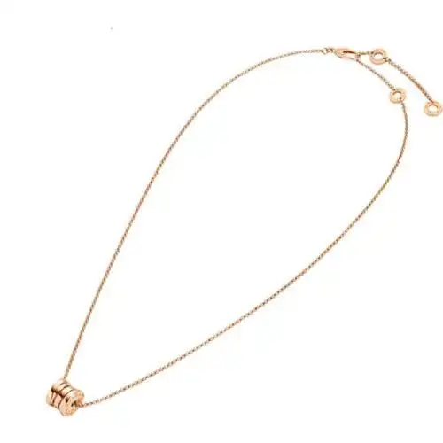 bvlgari宝格丽22春夏新款bzero1系列18k金玫瑰金刻字弹簧项链357255