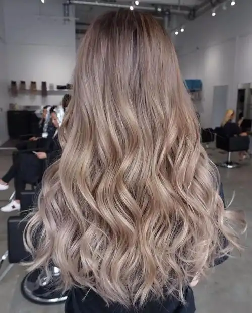 实拍长发水波纹烫发图片,染发图片,发型图片