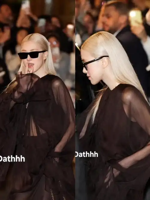 朴彩英巴黎时装周路透图巴黎夜晚的圣罗兰玫瑰好美好飒的rose