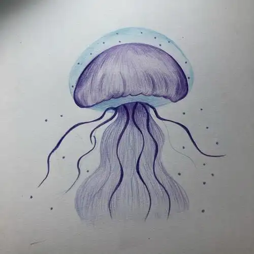 水母#水母彩铅  #海底世界  #画画的日常