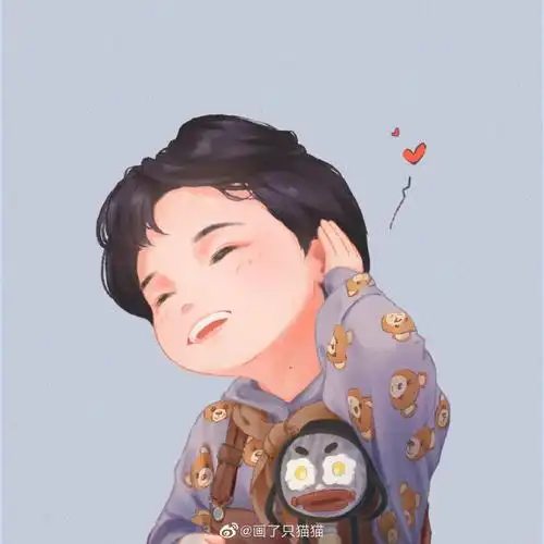 卡通周深@画了只猫猫