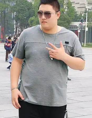 百莎丽 加肥加大码男装潮牌胖子特大号胖人男士纯棉