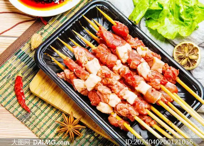 烧烤店美食羊肉串图片素材