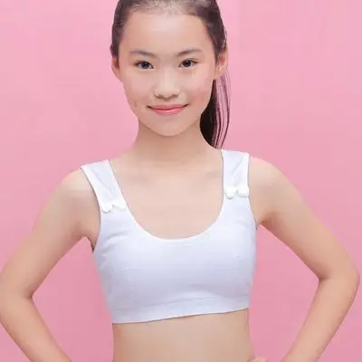女童内衣发育期背心少女文胸9-13-15岁女孩初高中小学生纯棉抹胸_小青