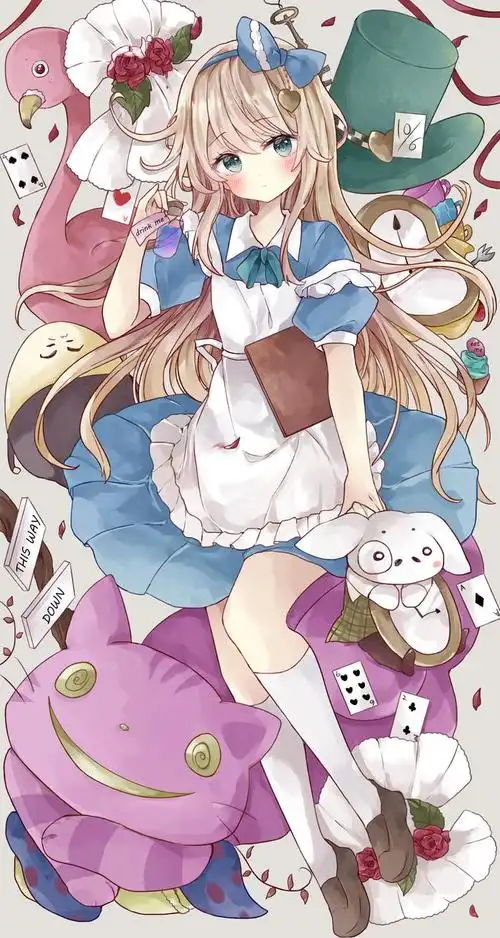 爱丽丝梦游仙境不可思议之国的爱丽丝女孩子