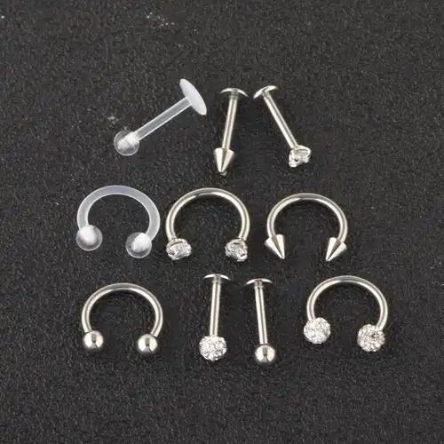 穿刺套装10件套 人体穿刺饰品套装鼻钉鼻环耳环耳骨钉cartilage