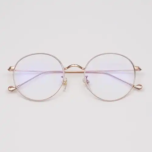 金丝圆框眼镜框ins网红款防蓝光超轻素颜小框定制成品光学镜
