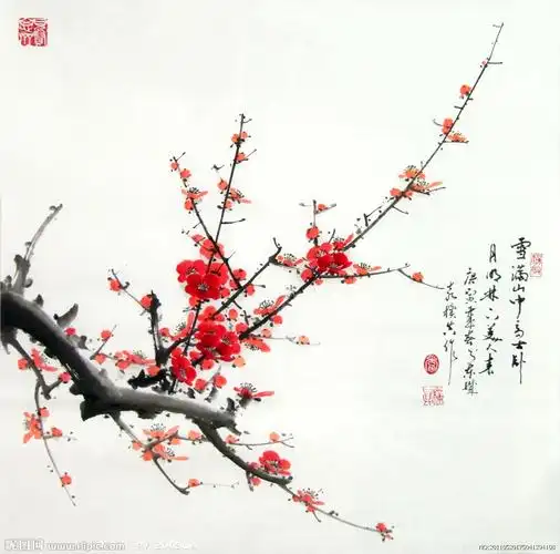 雪地红美人图片