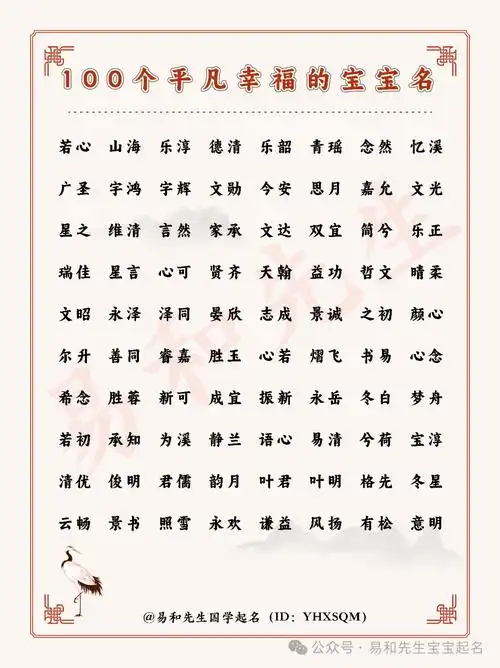 周易取名:100个出自周易的宝宝名字,寓意小平凡中有大幸福!