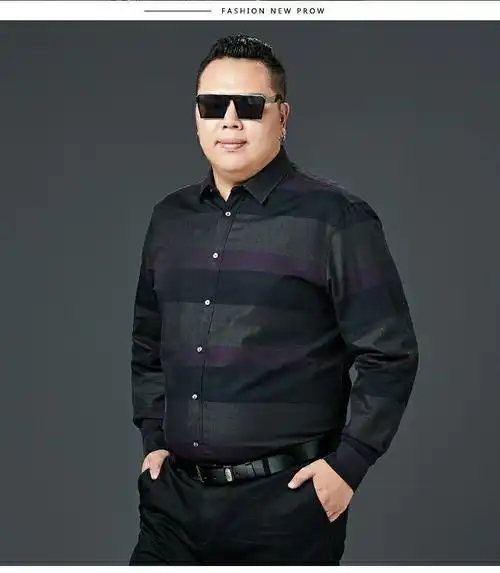 男士长袖加肥加大特大号肥佬棉胖子原创设计衬衣红色931652xl穿150170