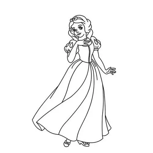 画出漂亮的白雪公主简笔画_动漫人物_儿童简笔画大全_可乐云