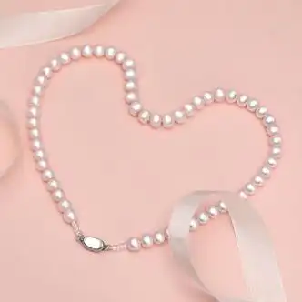 老凤祥珠宝淡水珍珠项链锁骨链925银扣强光饱满圆珍珠项链三件套装78