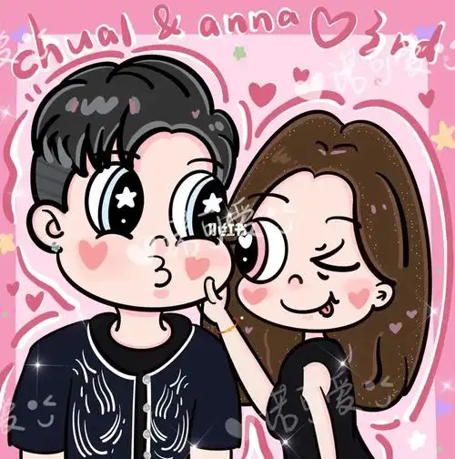 手绘头像  #手绘  #情侣礼物  #卡通头像  #情侣头像  #崽崽捏脸