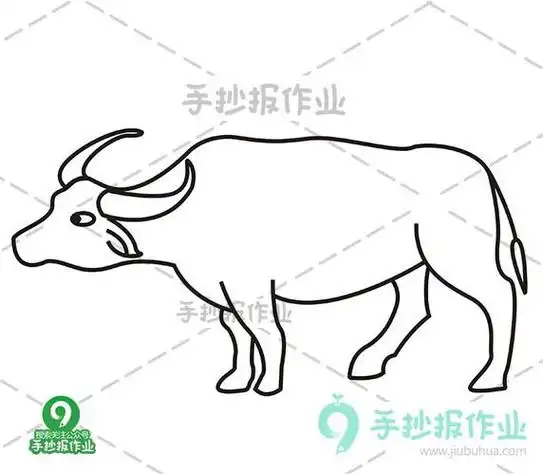 如何画水牛的简笔画