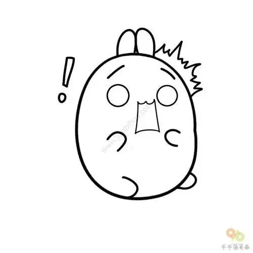 兔子简笔画害怕的表情包