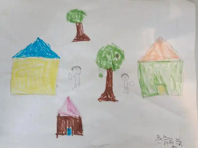 相亲相爱一家人(三)之"房一树—人"绘画(勿评论)