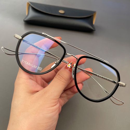 loudcloud眼镜框纯钛超轻蛤蟆镜个性男女防蓝光平光近视镜全框镜