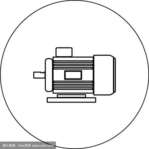 电机图标黑色隔离圈
