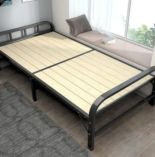 折叠床单人午休办公室午睡简易便携家用租房双人单人床木板铁床架