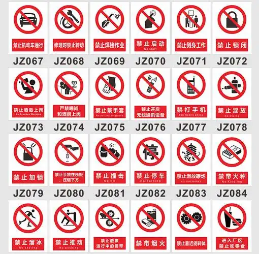 沐甜安全标识牌警告标志工厂车间仓库警示标语配电箱监控消防标牌贴纸