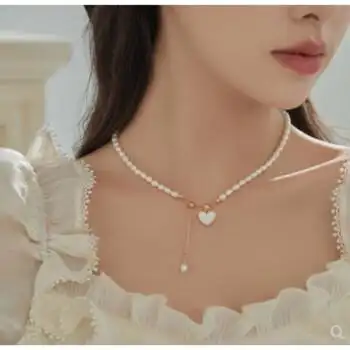 怦然心动爱心小米珠珍珠项链