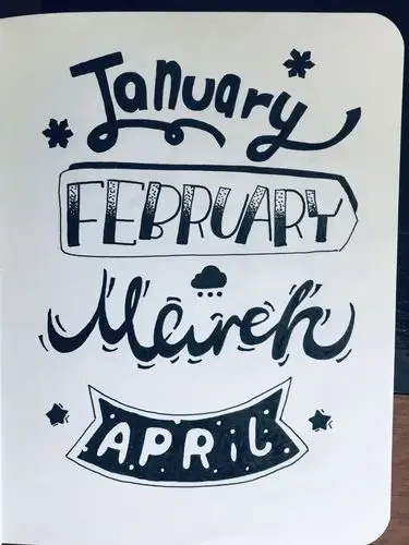 12个月的英文花体字来啦,分分钟给你的手帐提升格调!