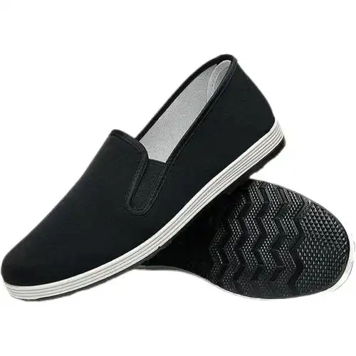 老北京布鞋男单鞋春季防滑耐磨帆布鞋轮胎底工作鞋劳保鞋黑布鞋