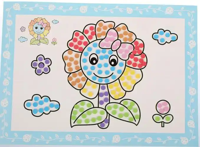 圆点eva贴画贴纸16款 幼儿园diy手工制作玩具儿童马赛克贴纸