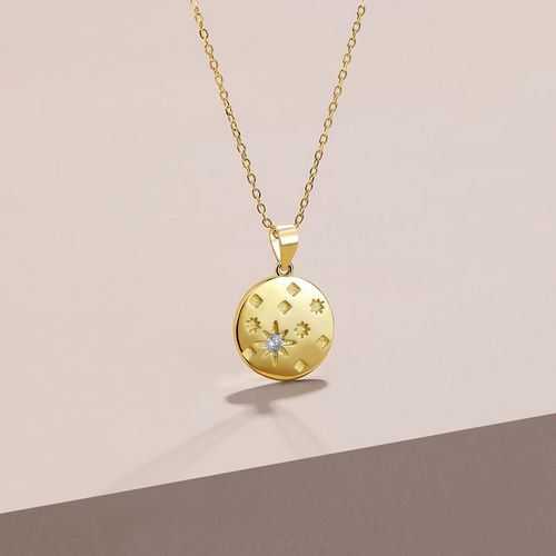 周六福s925纯银六芒星项链女双双星三流流星锁骨项坠