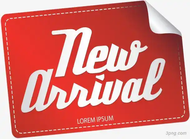 红色新品到货标签png素材透明免抠图片-促销标签