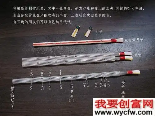 吸管巧利用手工制作笛子乐器