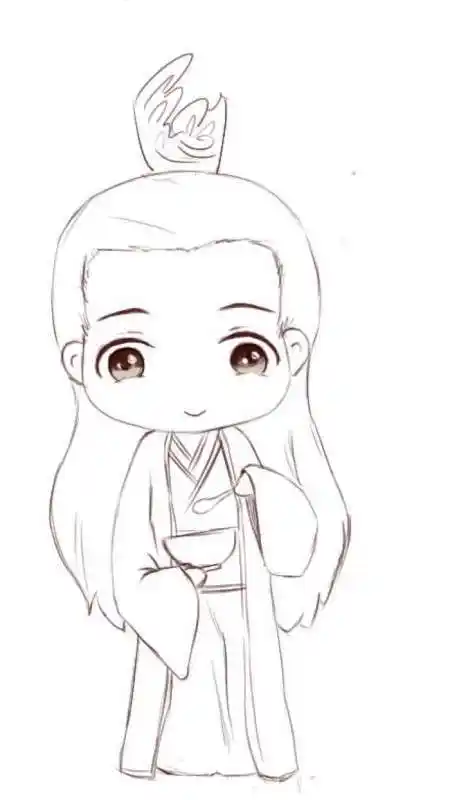 怎样画花千骨的简笔画