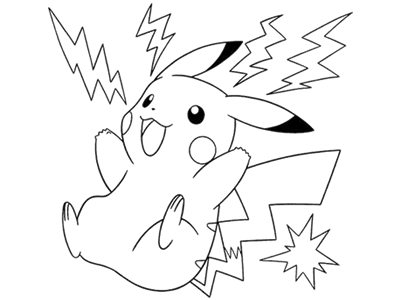 各种造型的皮卡丘简笔画线图