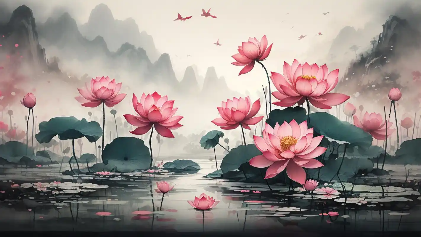 94绝美中国风荷花壁纸精选94 夏日炎炎,怎能少了荷花的点缀?