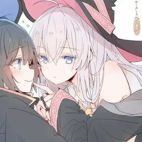 动漫闺蜜头像粉色系粉黑白可爱甜美